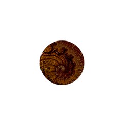 Copper Caramel Swirls Abstract Art 1  Mini Buttons by Pakrebo