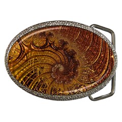 Copper Caramel Swirls Abstract Art Belt Buckles by Pakrebo