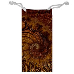 Copper Caramel Swirls Abstract Art Jewelry Bag by Pakrebo