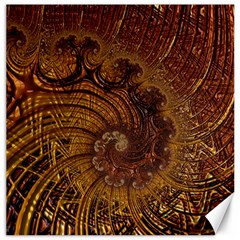 Copper Caramel Swirls Abstract Art Canvas 20  X 20  by Pakrebo