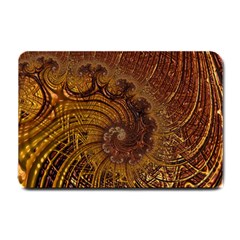 Copper Caramel Swirls Abstract Art Small Doormat  by Pakrebo