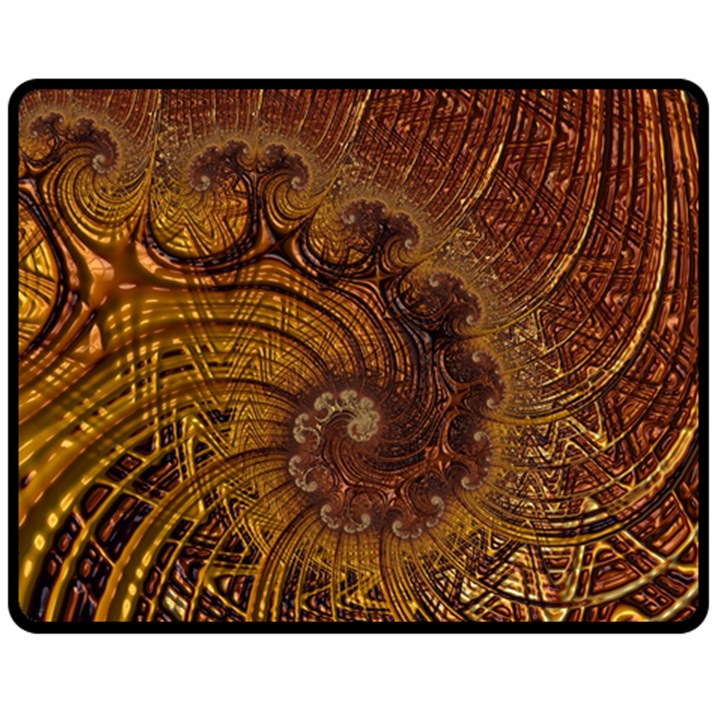 Copper Caramel Swirls Abstract Art Fleece Blanket (Medium) 