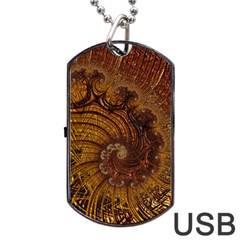 Copper Caramel Swirls Abstract Art Dog Tag Usb Flash (one Side) by Pakrebo