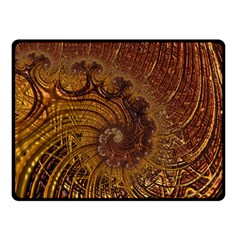 Copper Caramel Swirls Abstract Art Double Sided Fleece Blanket (small)  by Pakrebo