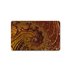 Copper Caramel Swirls Abstract Art Magnet (name Card) by Pakrebo