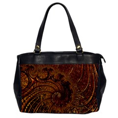 Copper Caramel Swirls Abstract Art Oversize Office Handbag by Pakrebo