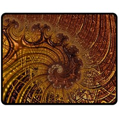 Copper Caramel Swirls Abstract Art Fleece Blanket (medium)  by Pakrebo