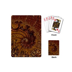 Copper Caramel Swirls Abstract Art Playing Cards (mini) by Pakrebo