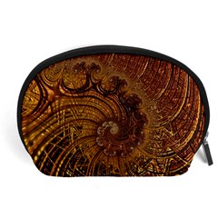 Copper Caramel Swirls Abstract Art Accessory Pouch (large) by Pakrebo