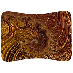 Copper Caramel Swirls Abstract Art Velour Seat Head Rest Cushion by Pakrebo