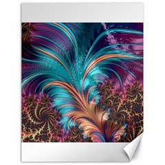 Feather Fractal Artistic Design Canvas 18  X 24  by Pakrebo