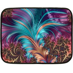 Feather Fractal Artistic Design Fleece Blanket (mini) by Pakrebo