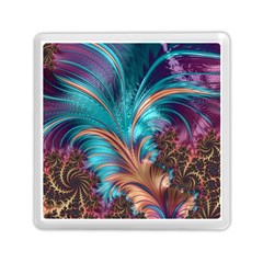 Feather Fractal Artistic Design Memory Card Reader (square) by Pakrebo