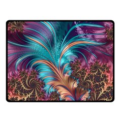 Feather Fractal Artistic Design Double Sided Fleece Blanket (small)  by Pakrebo