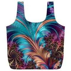 Feather Fractal Artistic Design Full Print Recycle Bag (xl) by Pakrebo