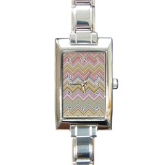 Chevron Colorful Background Vintage Rectangle Italian Charm Watch