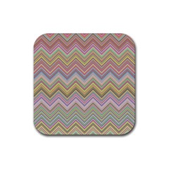 Chevron Colorful Background Vintage Rubber Coaster (Square) 