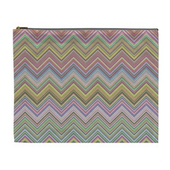 Chevron Colorful Background Vintage Cosmetic Bag (XL)