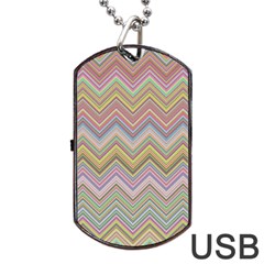 Chevron Colorful Background Vintage Dog Tag USB Flash (Two Sides)