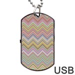 Chevron Colorful Background Vintage Dog Tag USB Flash (Two Sides) Front