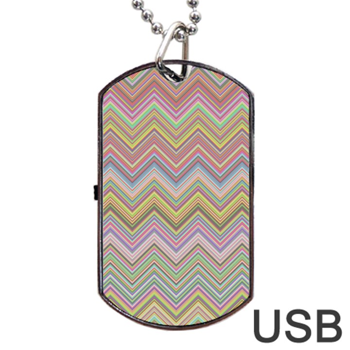 Chevron Colorful Background Vintage Dog Tag USB Flash (Two Sides)