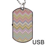 Chevron Colorful Background Vintage Dog Tag USB Flash (Two Sides) Back