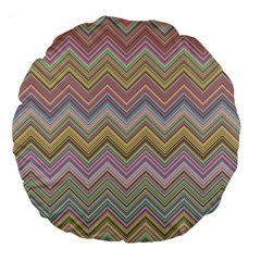 Chevron Colorful Background Vintage Large 18  Premium Flano Round Cushions