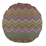 Chevron Colorful Background Vintage Large 18  Premium Flano Round Cushions Front