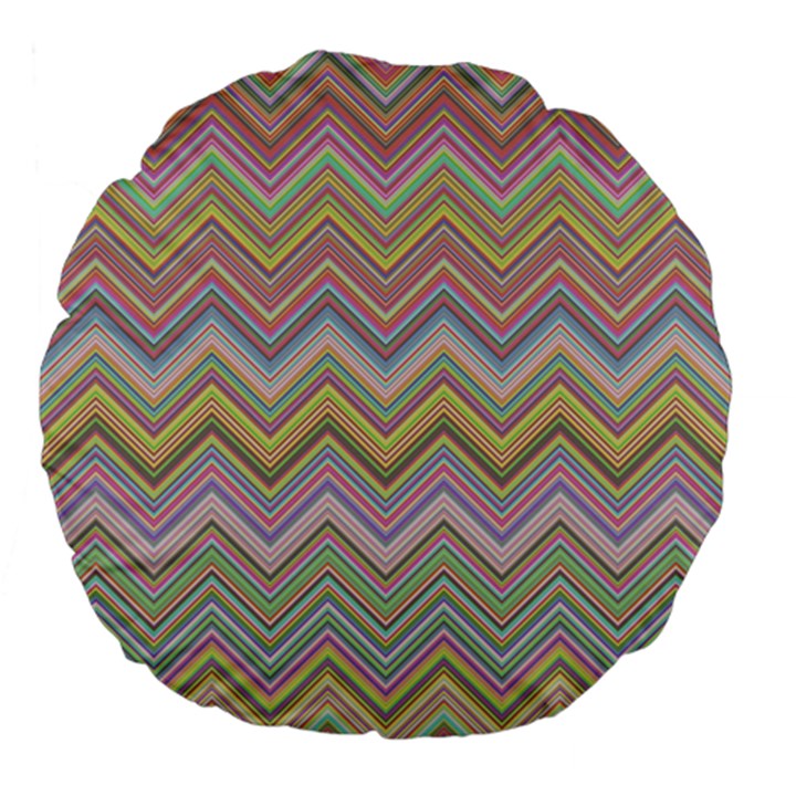 Chevron Colorful Background Vintage Large 18  Premium Flano Round Cushions