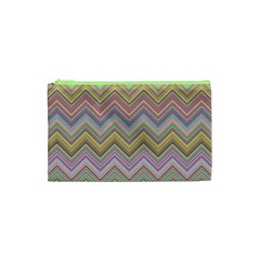 Chevron Colorful Background Vintage Cosmetic Bag (xs) by Pakrebo