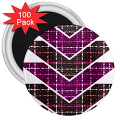 Fabric Tweed Purple Brown Pink 3  Magnets (100 Pack) by Pakrebo