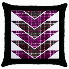 Fabric Tweed Purple Brown Pink Throw Pillow Case (black) by Pakrebo