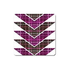 Fabric Tweed Purple Brown Pink Square Magnet by Pakrebo