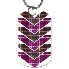 Fabric Tweed Purple Brown Pink Dog Tag (two Sides) by Pakrebo