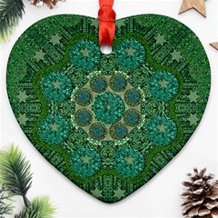 Stars Shining Over The Brightest Star In Lucky Starshine Ornament (heart) by pepitasart