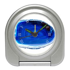 Agathe Blue Slice Geode Slice Travel Alarm Clock by genx