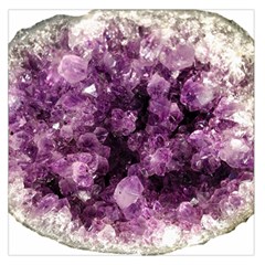 Amethyst Purple Violet Geode Slice Large Satin Scarf (square) by genx