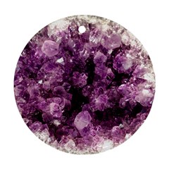 Amethyst Purple Violet Geode Slice Ornament (round) by genx