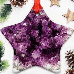 Amethyst Purple Violet Geode Slice Ornament (star) by genx