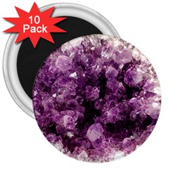 Amethyst Purple Violet Geode Slice 3  Magnets (10 Pack)  by genx