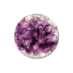 Amethyst Purple Violet Geode Slice Magnet 3  (round) by genx