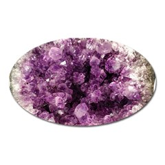 Amethyst Purple Violet Geode Slice Oval Magnet by genx