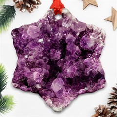 Amethyst Purple Violet Geode Slice Ornament (snowflake) by genx