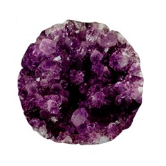 Amethyst Purple Violet Geode Slice Standard 15  Premium Round Cushions by genx