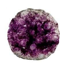 Amethyst Purple Violet Geode Slice Standard 15  Premium Flano Round Cushions by genx