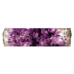 Amethyst Purple Violet Geode Slice Satin Scarf (oblong) by genx