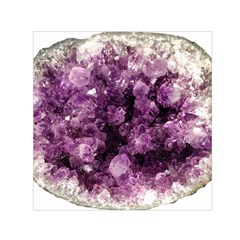 Amethyst Purple Violet Geode Slice Small Satin Scarf (square) by genx