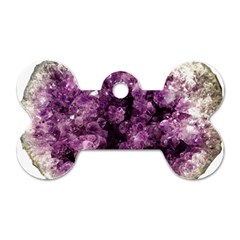 Amethyst Purple Violet Geode Slice Dog Tag Bone (two Sides) by genx