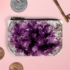 Amethyst Purple Violet Geode Slice Mini Coin Purse by genx