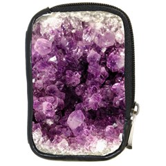 Amethyst Purple Violet Geode Slice Compact Camera Leather Case by genx